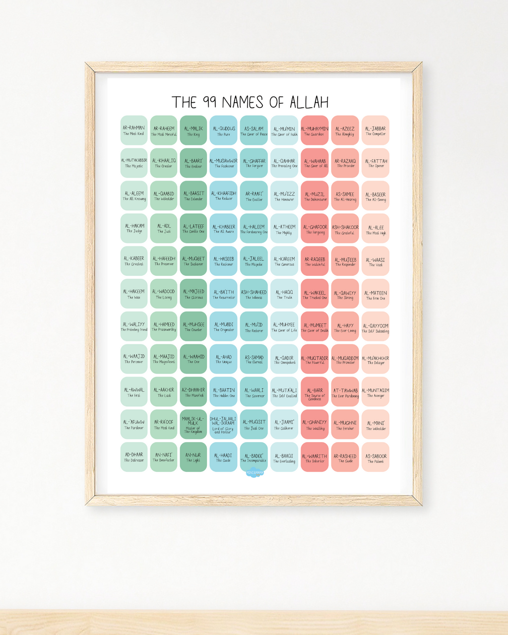 99 NAMES OF ALLAH PRINT